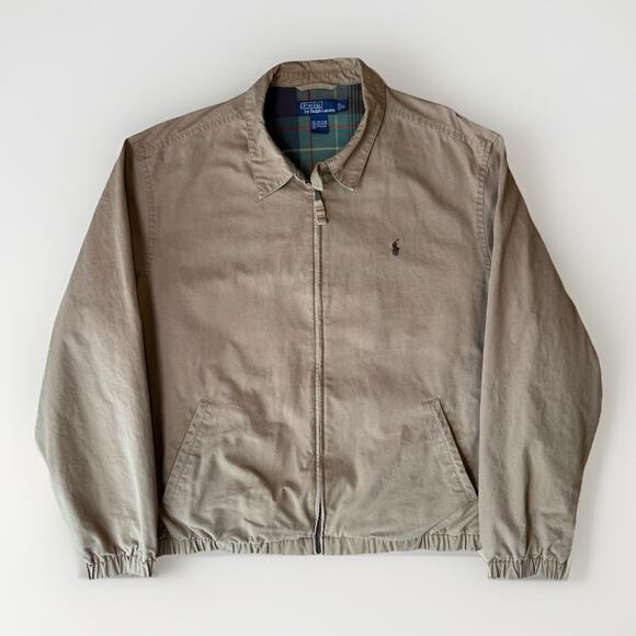 Polo by Ralph Lauren Other - Vintage Polo Ralph Lauren Harrington Jacket XL Dark Khaki Lined Full Zip RRL